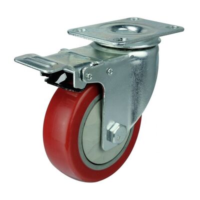 Zine Plated Threaded Stem Rubber Casters Featuring Steel Housing and Double Ball Bearing Type for Equipment Transport