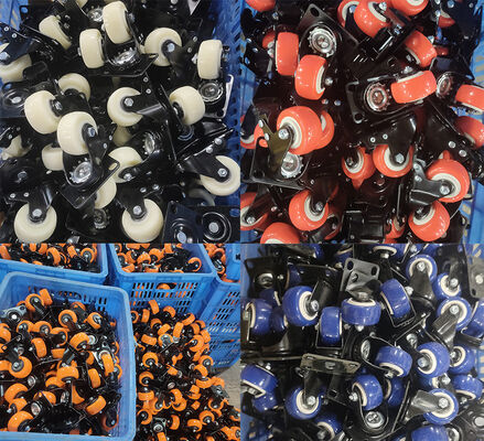 Swivel Rubber Casters Black Blue Green Wheel Material Steel Rubber and Rubber PP Core Designed for Smooth Maneuverability