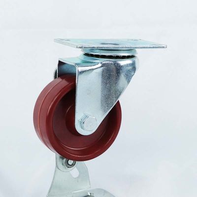 3 Inch Rigid Plate High Temperature Caster Wheels Brown Solid Wheel High Heat Swivel Casters