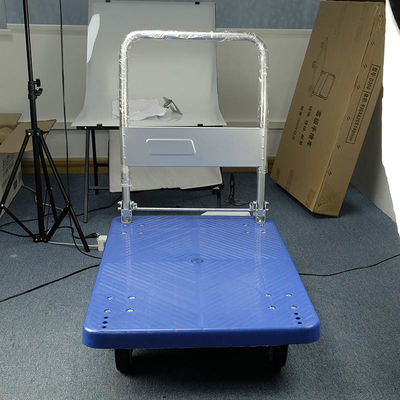 300-500KG Load Capacity Steel Trolley With Foldable Platform And TPR / PU Casters