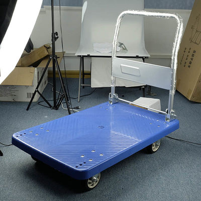 300-500KG Load Capacity Steel Trolley With Foldable Platform And TPR / PU Casters
