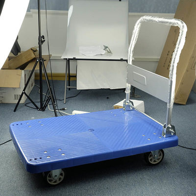 Foldable Handle Stainless Steel Platform Trolley Total Height 90cm for Easy and Safe Material Transport Solutions