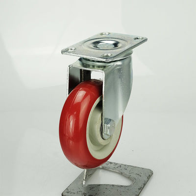 Double Ball Bearing Medium Duty Casters with 3-1/2 Inch Top Plate Swivel Radius and Side Lock Brake