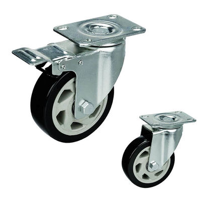 Black Floor Protecting PVC 6 Inch Swivel Caster Wheels