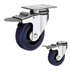90kg Loading 125mm Rubber Swivel Caster Wheels For Warehouse Trolleys