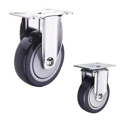 4 Inch Floor - Friendly Grey Wheels Medium Duty Industrial Polyurethane Swivel Locking Casters Wholesales