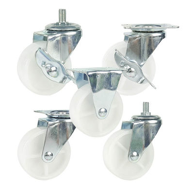 50mm Plastic Swivel Caster Wheels , Zinc Plated Solid Caster Wheels