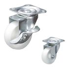 White Nylon 220lbs Loading 100mm Light Duty Casters With Plain Bearing