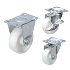 White Nylon 220lbs Loading 100mm Light Duty Casters With Plain Bearing
