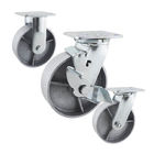 Cast Iron 8inch Side Mount Caster Wheels With Plate Swivel