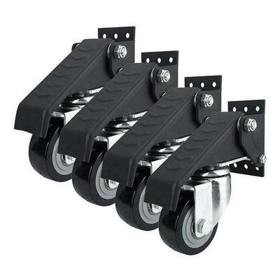 2.5-Inch Steel Workbench Casters with Swivel Brake Wheels in Zinc Plated Finish