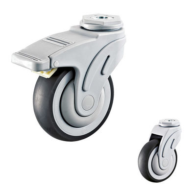 TPR 5 Inch Threaded Stem Casters , 135kg Loading Hospital Bed Caster Wheel
