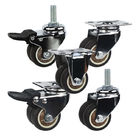 80kg Loading 2" TPR Twin Wheel Furniture Casters With Grip Ring Stem