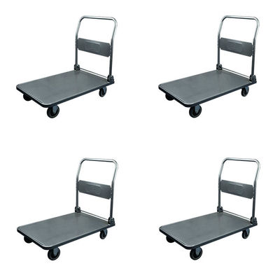 330lbs Capacity Foldable Platform Trolley Four Casters Wheels Folding Cart