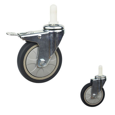 100mm TPR Trolley Wheels Heavy Duty With Square Stem