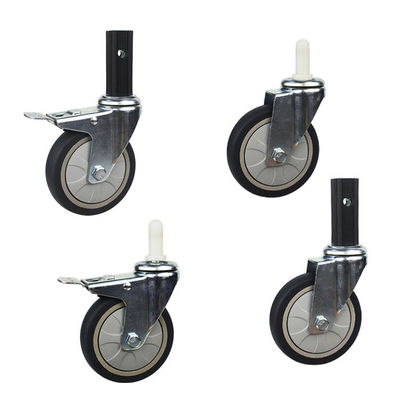 100mm TPR Trolley Wheels Heavy Duty With Square Stem