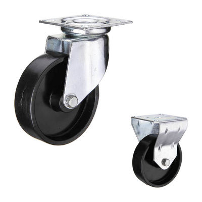 Black 60kg Loading 80mm Industrial Casters For Trolley