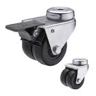 70kg Loading Dual Wheel 50mm Rubber Casters With Lock