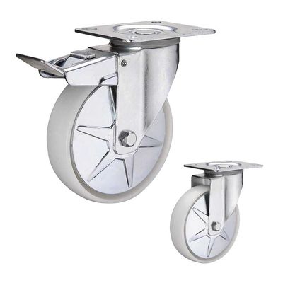 Nylon Pedal 2 Inch Swivel Caster Wheels , 154lbs Capacity Dual Wheel Stem Casters