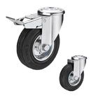 Black 200kg Loading 8 Inch Solid Rubber Casters Wearable