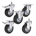 Black 200kg Loading 8 Inch Solid Rubber Casters Wearable