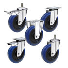 200kg Capacity 125x36mm Rubber Casters With Steel Bracket