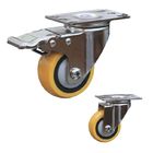 176lbs 75mm Yellow SS Caster Wheels For Food Trolleys