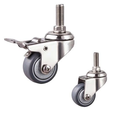 50mm Diameter 50kg Capacity TPR Stainless Steel Casters