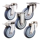 Soft TPR Bolt Hole 360 Degree Rotating 5" Hospital Bed Casters