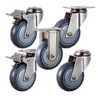 5" 286LBS Capacity Bolt Hole Swivel Head Stainless Steel Casters
