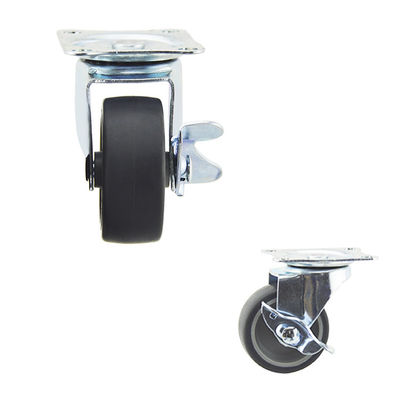 Soft Rubber Wheel Side Brake Light Duty Casters 50x20.3mm
