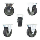 75mm Wheel Grey TPR Fixed Light Duty Casters For Small Trolley