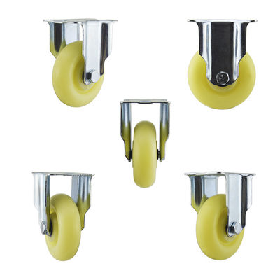 100mm Wheel Fixed Beige Medium Duty Casters 90kg Capacity