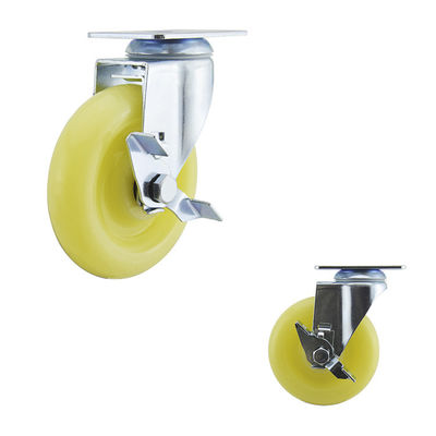 Side Lock Plastic Medium Duty Casters 125mm Wheel Diameter
