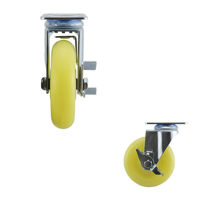 Side Lock Plastic Medium Duty Casters 125mm Wheel Diameter