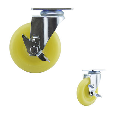 Side Lock Plastic Medium Duty Casters 125mm Wheel Diameter