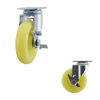 Side Lock Plastic Medium Duty Casters 125mm Wheel Diameter