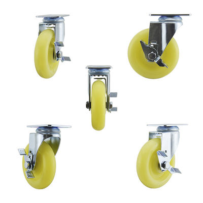 Side Lock Plastic Medium Duty Casters 125mm Wheel Diameter