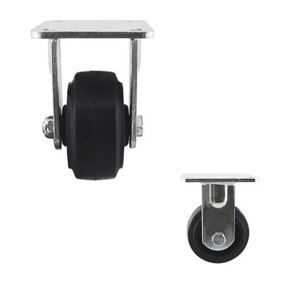 4 Inch Wheel 180kg Capacity Heavy Duty Casters Iron Rubber Rigid Plate