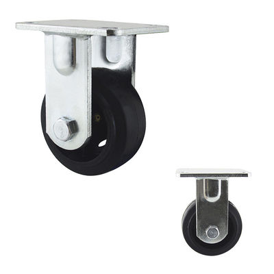 4 Inch Wheel 180kg Capacity Heavy Duty Casters Iron Rubber Rigid Plate