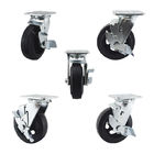 6" Swivel Plate Heavy Duty Casters Side Lock Rubber Wheel 230kg Capacity