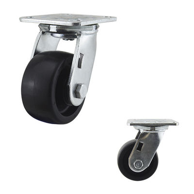 4 Inch Black Solid PP Wheel Swivel Plate Heavy Duty Casters