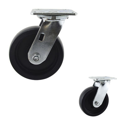 6 Inch Black PP Wheel Swivel Heavy Duty Casters No Brakes