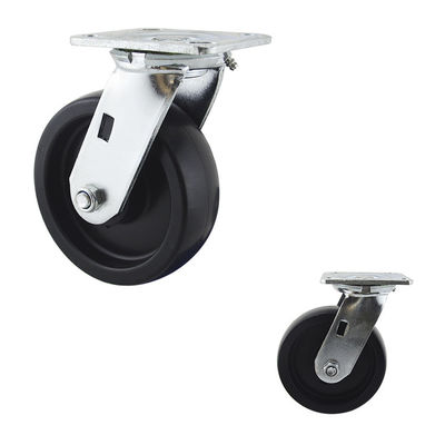 6 Inch Black PP Wheel Swivel Heavy Duty Casters No Brakes