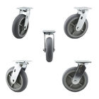 Grey TPR 280kg Capacity 8 Inch Double Ball Bearing Swivel Plate Caster Wheels