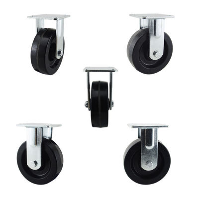 150mm 6 Inch Black Heat Resistant Fixed 400kg Heavy Duty Rigid Casters