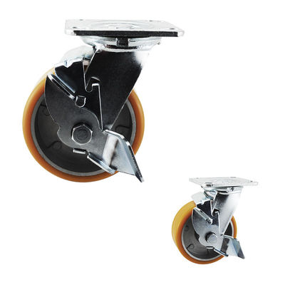 Aluminium  5 Inch Side Lock Heavy Duty Casters With Ball Bearing