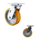 ISO9001 Orange Color 6 Inch 400kg Flat Tread PU Casters