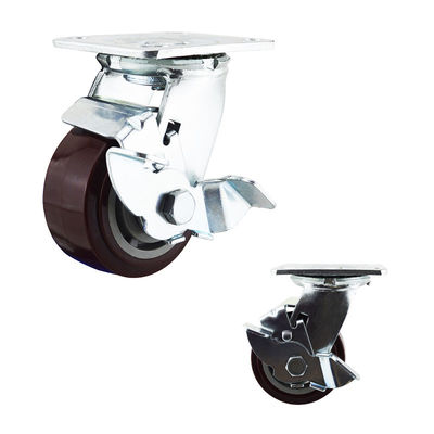 200kg PU Swivel Side Brake 100mm Heavy Duty Casters Wheels