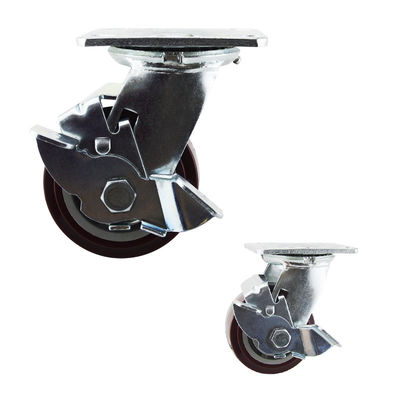 200kg PU Swivel Side Brake 100mm Heavy Duty Casters Wheels